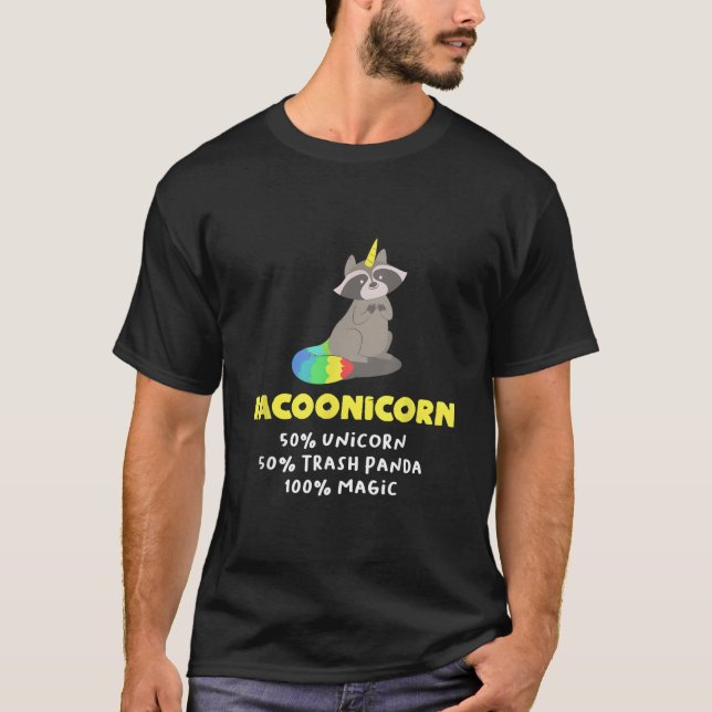 Camiseta Mapache Unicornio Mapachicornio Mapache Peludo (Anverso)