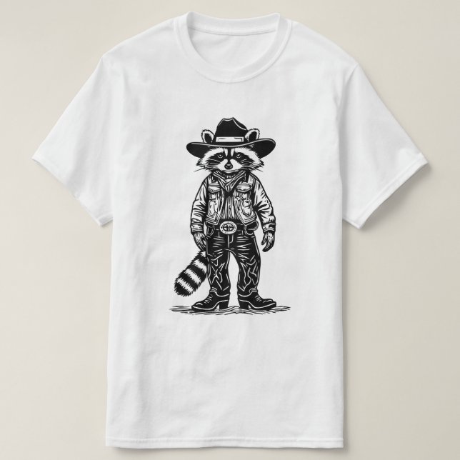 Camiseta mapache vaquero (Diseño del anverso)