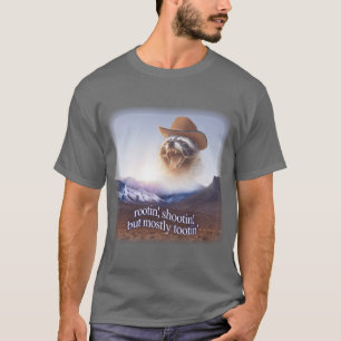Camiseta mapache vaquero que dispara y principalmente toca 