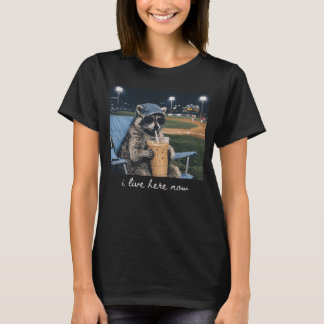 Camiseta Mapache Vivo Aquí Ahora Mapache Bebiendo