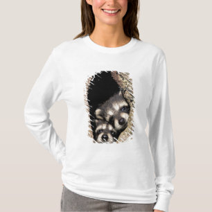 Camiseta Mapaches bebés en cavidad de árbol Procyon