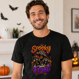 Camiseta Mapaches de Halloween Espeluznantes y Feral