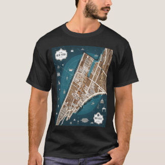 Camiseta Mapas de amigos de la ciudad de Nueva York