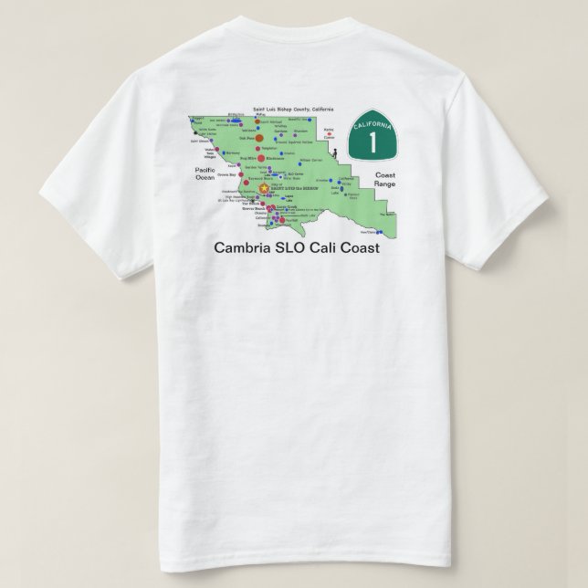 Camiseta Mapas de Cambria (Reverso del diseño)