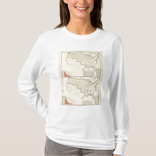 Camiseta Mapas litografiados bicolores de Estados Unidos