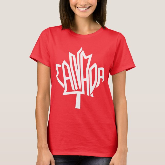 Camiseta Maple CANADA TEXT FLAG LOGO BY MASANSER PIXELAT (Anverso)