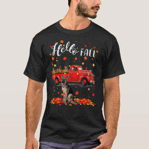 Camiseta Maple German Shepherd Dog Leaf Fall Otoño Red Tru