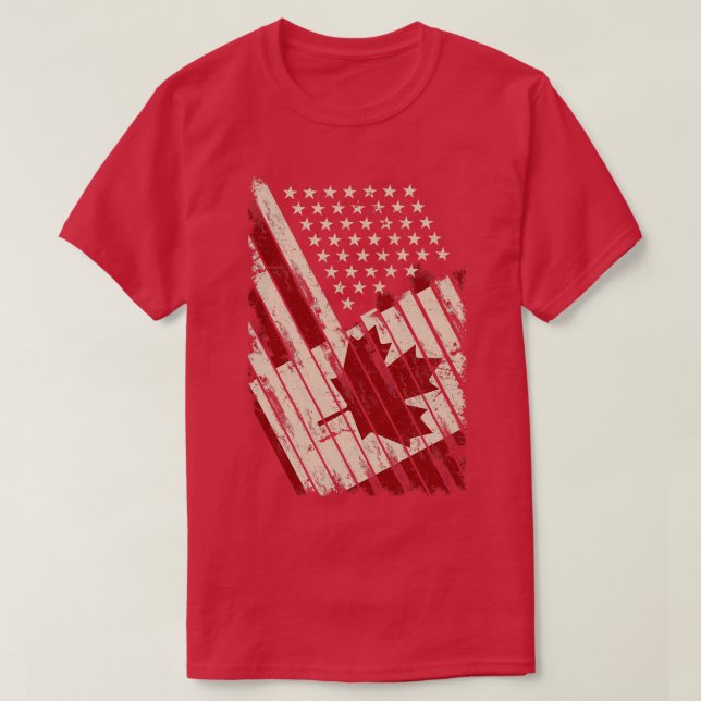 Camiseta Maple Leaf US Flag Canadá (Diseño del anverso)