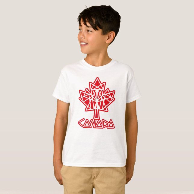 CAMISETA MAPLE MADE WITH TRIANGLES CANADA FLAG BY MASANSER (Anverso completo)