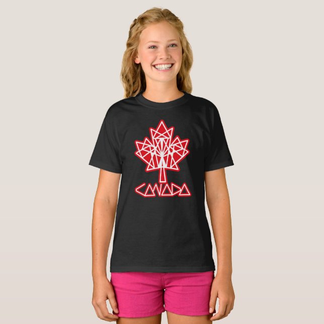 CAMISETA MAPLE MADE WITH TRIANGLES CANADA FLAG BY MASANSER (Anverso completo)