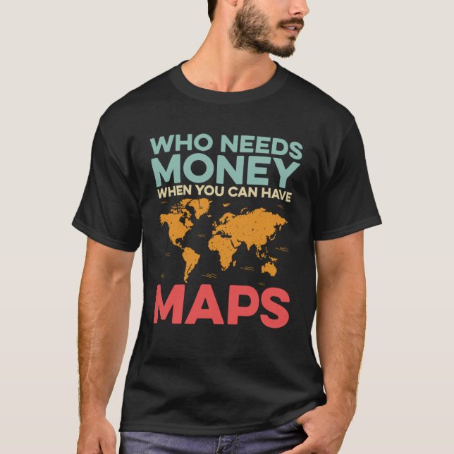 Camiseta Mapping World Map Atlas Cartography Geographer (Anverso)