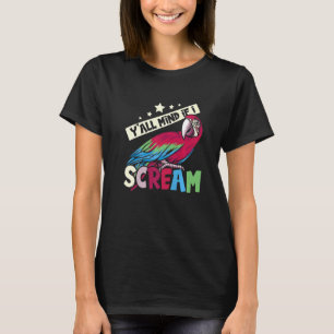 Camiseta Maqueta escarlata con loro y loro