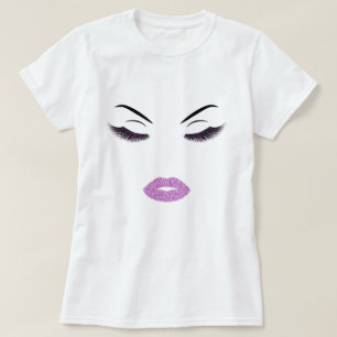 Camiseta Maquillaje con efecto purpurina