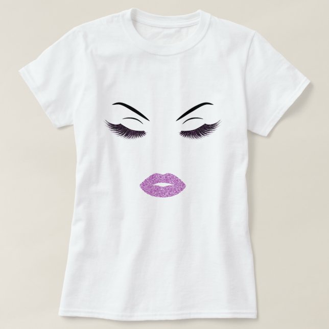 Camiseta Maquillaje con efecto purpurina (Diseño del anverso)