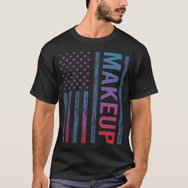 Camiseta Maquillaje de bandera de gradiente (Anverso)
