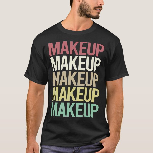 Camiseta Maquillaje de Texto Colorido (Anverso)