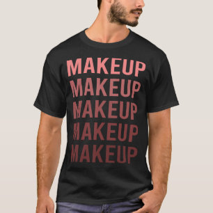 Camiseta Maquillaje de texto rojo