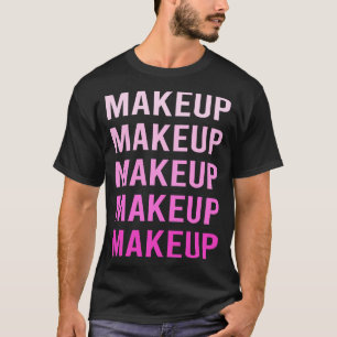 Camiseta Maquillaje de Texto Rosa