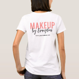 Camiseta Maquillaje Logo de Letra Script Negro Rosa Sonroja