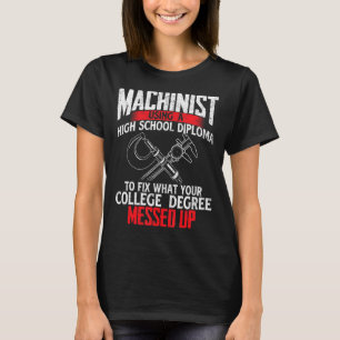 Camiseta Máquina Con Diploma De Secundaria Máquina CNC
