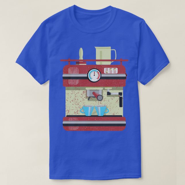 Camiseta Máquina de café vector rojo (Diseño del anverso)