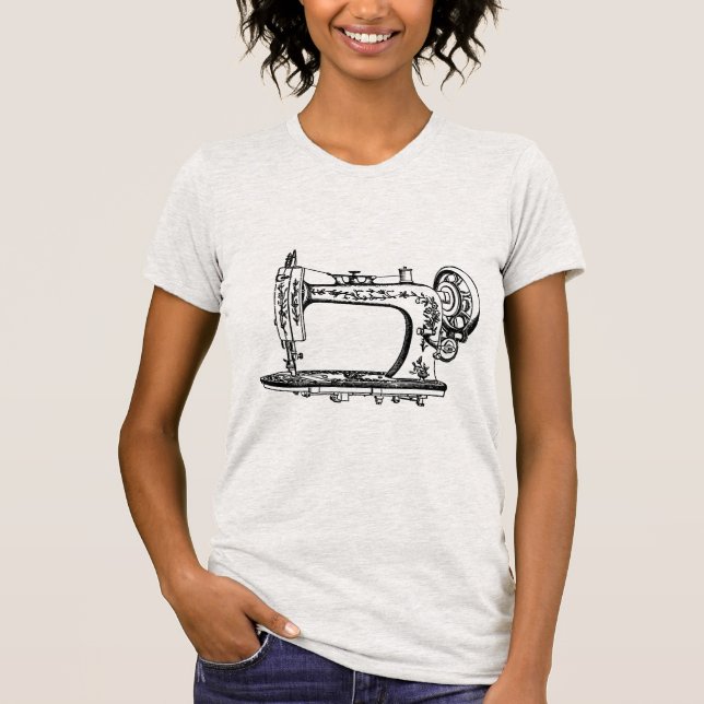 Camiseta Máquina de coser antigua (Anverso)