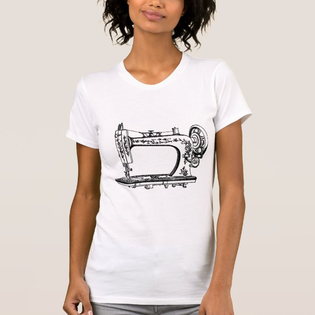 Camiseta Máquina de coser antigua (Anverso)