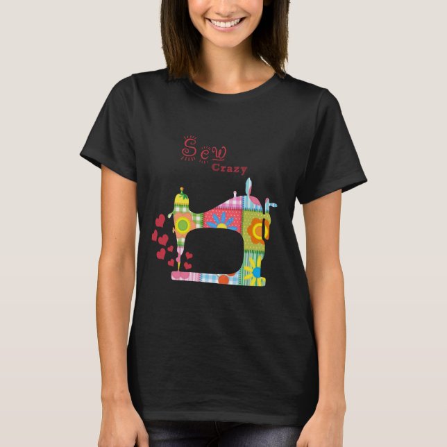 Camiseta Máquina de coser colorida para artesanías de fabri (Anverso)