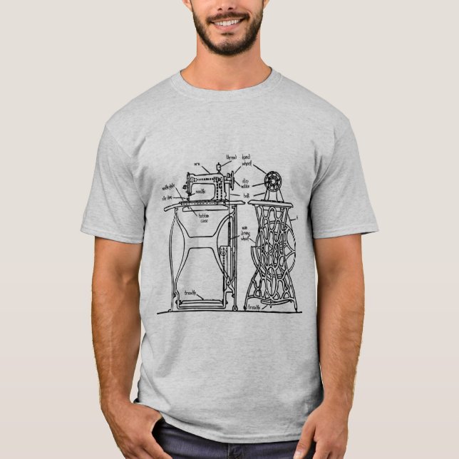Camiseta Máquina de coser vintage (Anverso)
