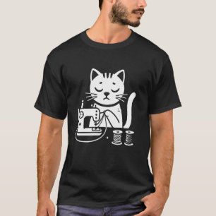Camiseta Máquina de coser y bordar para gatos con hilos