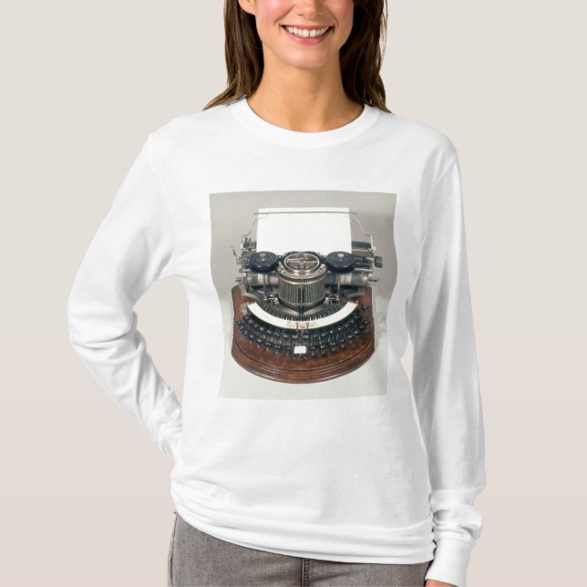 Camiseta Máquina de escribir de Hammond, con el teclado (Anverso)