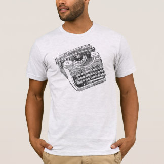 Camiseta Máquina de escribir maltrecha de madera subterráne