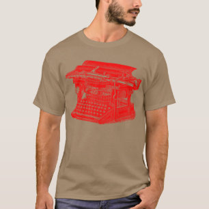 Camiseta Máquina de escribir vintage - Rojo
