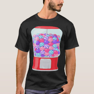 Camiseta Máquina de goma de goma Máquina Gumball Arcoiris h