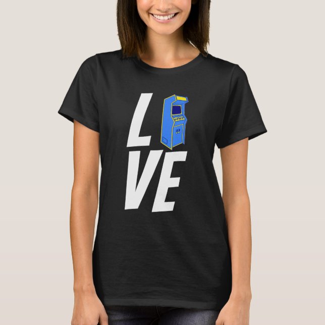 Camiseta Máquina de juegos de arcade de amor Ide de equipo  (Anverso)