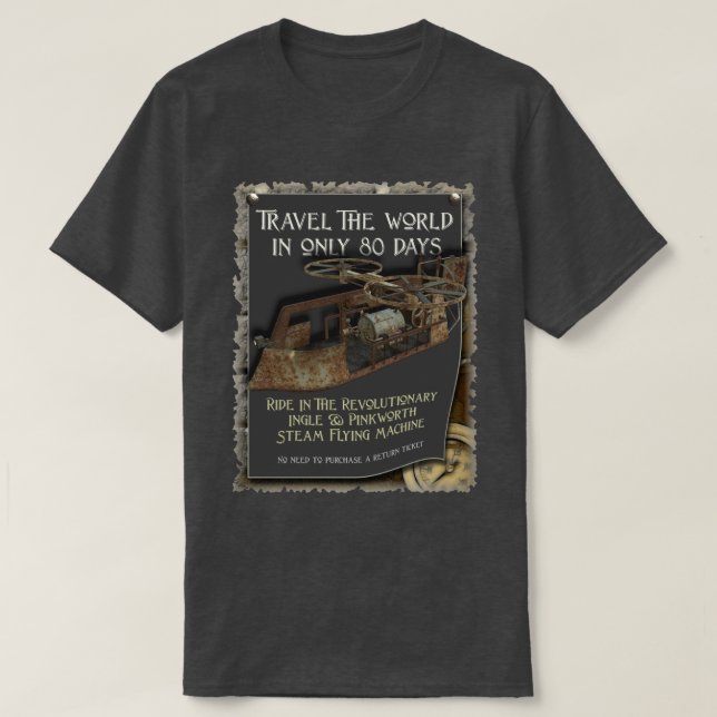 Camiseta Máquina de vuelo divertida de Steampunk (Diseño del anverso)