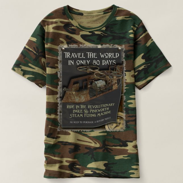 Camiseta Máquina de vuelo divertida de Steampunk (Diseño del anverso)
