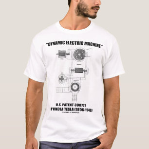 Camiseta "Máquina eléctrica dinámica" Nikola Tesla