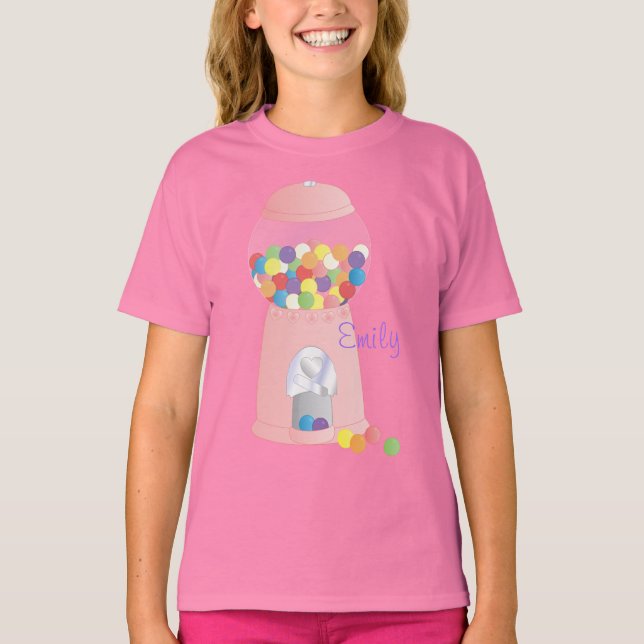 Camiseta Máquina Gumball rosa (Anverso)
