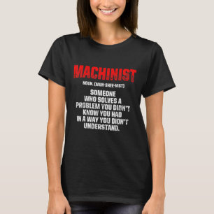 Camiseta Máquina mecánica de problemas de manejo de máquina