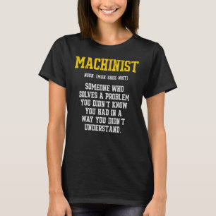 Camiseta Máquina mecánica de problemas de manejo de máquina