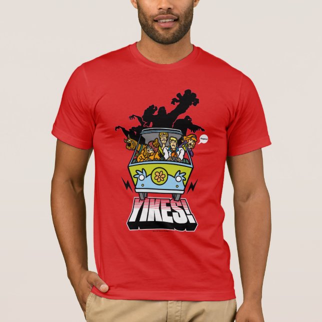Camiseta Máquina misteriosa "Yikes!" Diseño (Anverso)