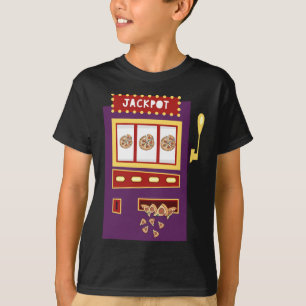 Camiseta Máquina tragamonedas Pizza Jackpot Gracioso Juego