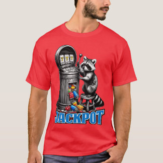 Camiseta Máquina tragaperras del mapache divertido con bote