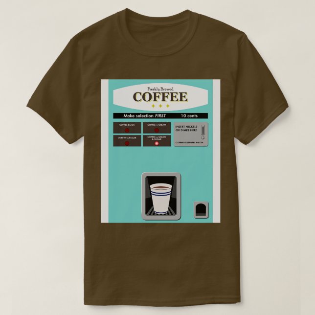 Camiseta Máquina vendedora de café de época (Diseño del anverso)