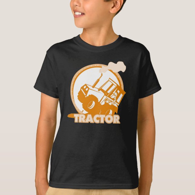 Camiseta Maquinaria agrícola anaranjada del tractor (Anverso)