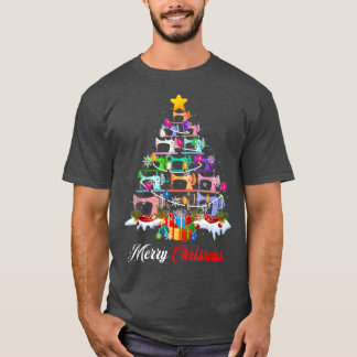 Camiseta Maquinaria de coser navideño de navidad luces de á
