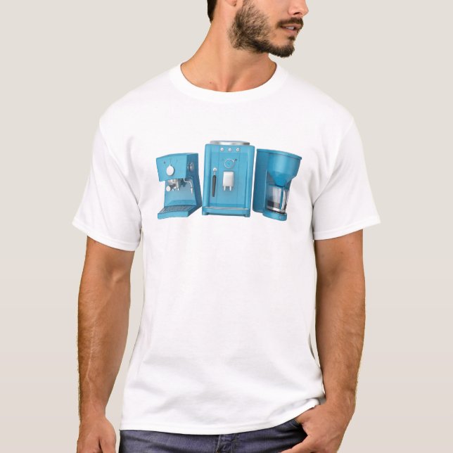 Camiseta Máquinas de café de expreso y filtro (Anverso)