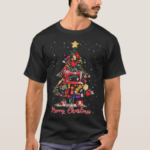 Camiseta Máquinas de coser navideñas navidad árbol de navid