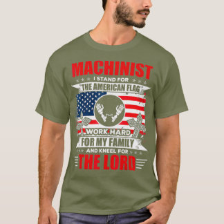 Camiseta Maquinista Bandera Estadounidense Machinist Tee Gi